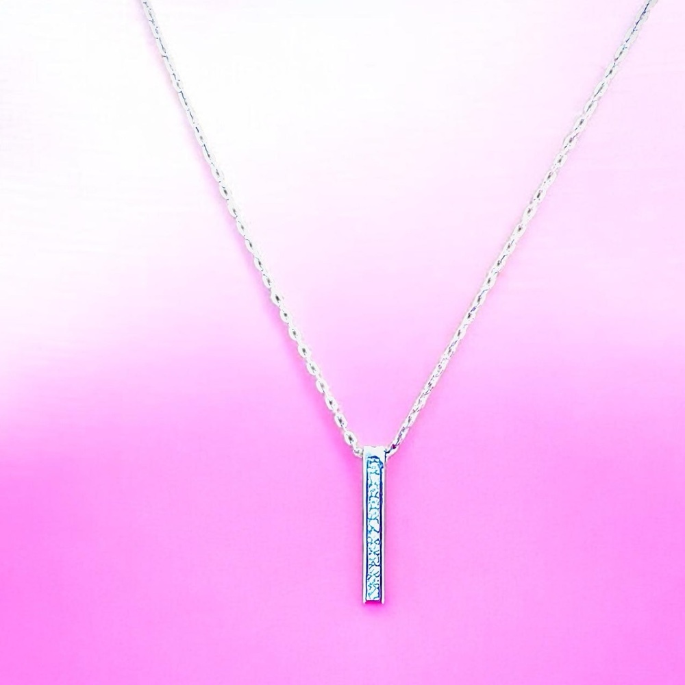 Swarovski Silver Necklace with whiteCrystal Bar